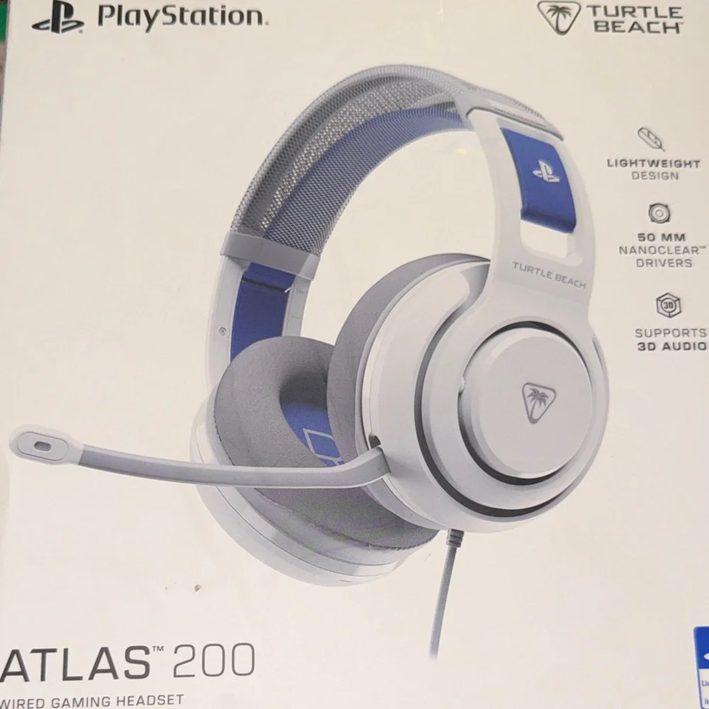 Atlas 200 Wired Gaming Headset - White and Blue